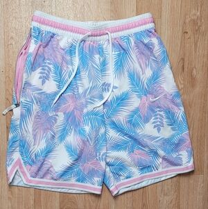 Nike Mens Dri-Fit DNA Floral Basketball Shorts Pink Blue DO6164-629 Size Large